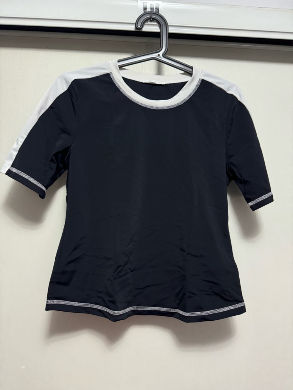 Zara Sport black & white top; size L